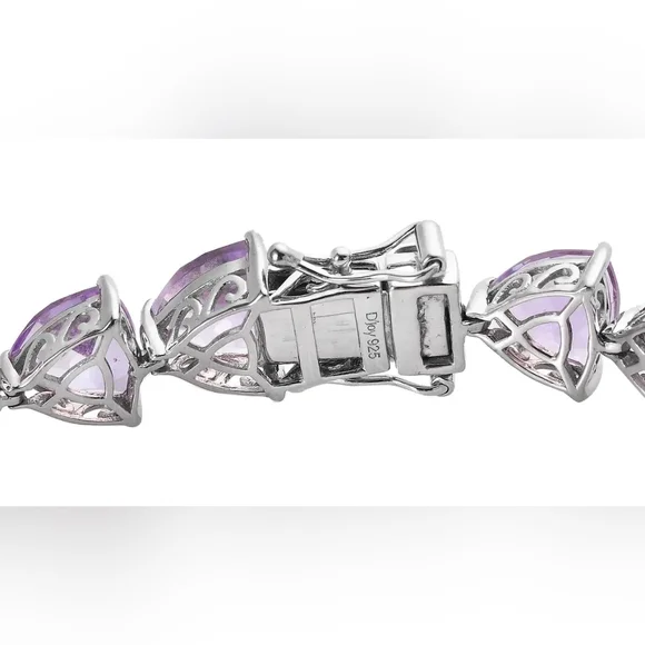 Rose de France Tennis Bracelet in Platinum Over Sterling Silver 7.25